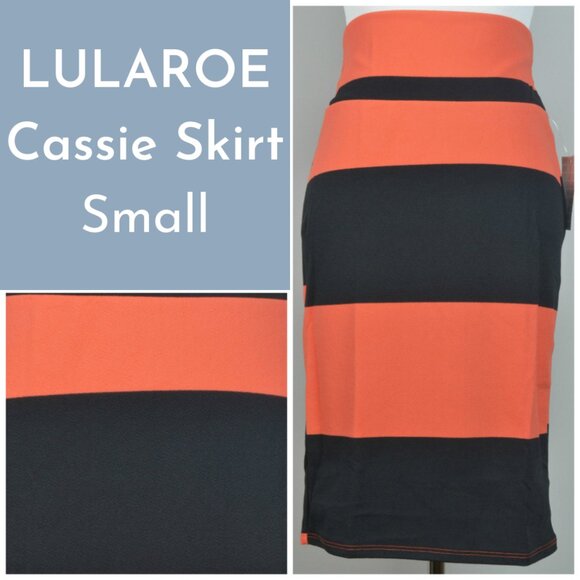 Lularoe Block STripe Cassie Skirt Small - Picture 1 of 3